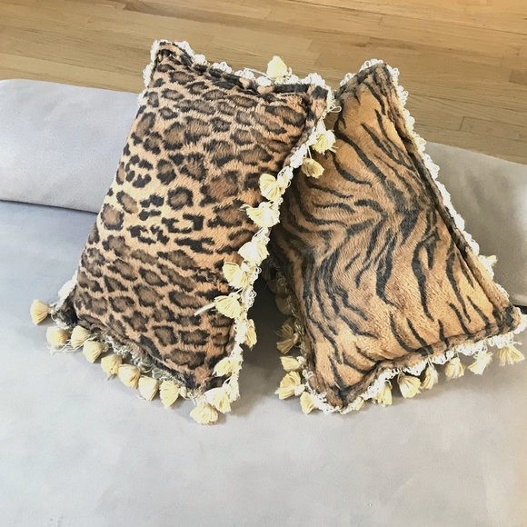 Designer pillow Italian fabric faux TIGER